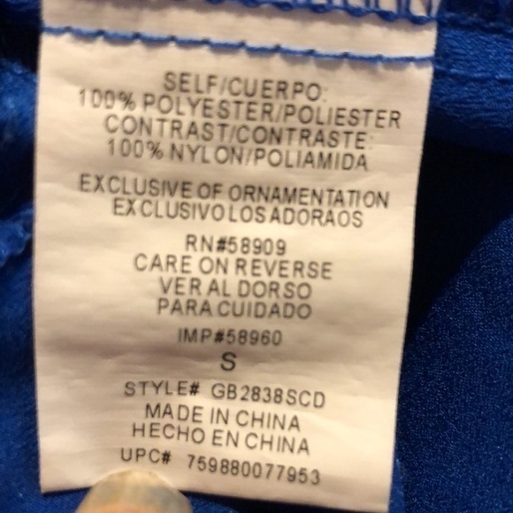 GB size small Royal blue top‎ T25 - Picture 8 of 8